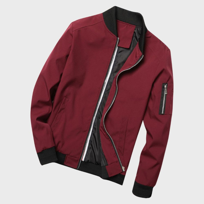 Men's Lightweight Bomber Jacket with Zipper Pockets - Stylish & Versatile Outerwear for All Seasons