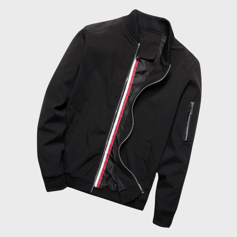 Men's Lightweight Bomber Jacket with Zipper Pockets - Stylish & Versatile Outerwear for All Seasons