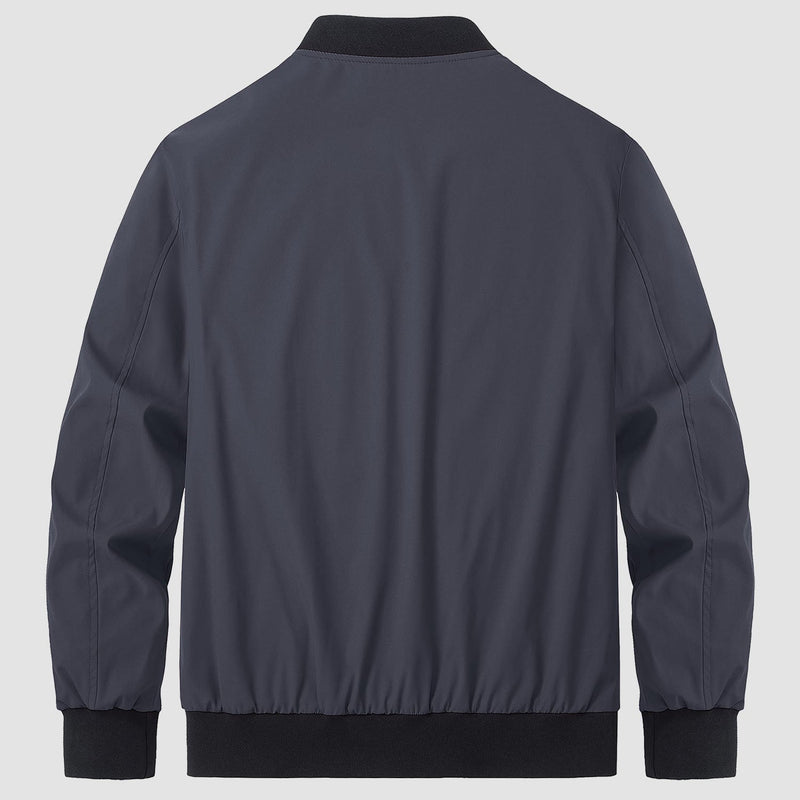 Men's Lightweight Bomber Jacket - Stylish Windbreaker with Pockets for Versatile Outdoor Wear