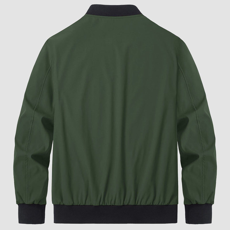 Men's Lightweight Bomber Jacket - Stylish Windbreaker with Pockets for Versatile Outdoor Wear