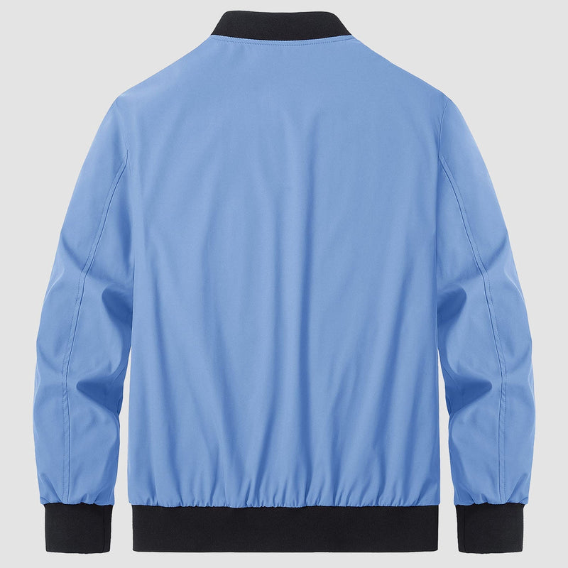 Men's Lightweight Bomber Jacket - Stylish Windbreaker with Pockets for Versatile Outdoor Wear