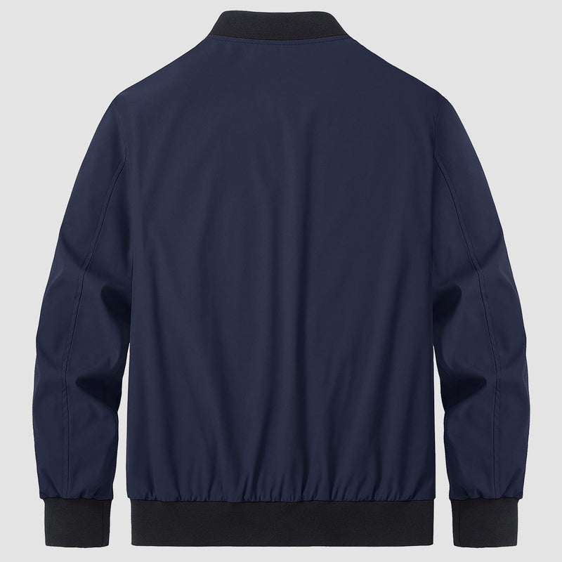 Men's Lightweight Bomber Jacket - Stylish Windbreaker with Pockets for Versatile Outdoor Wear