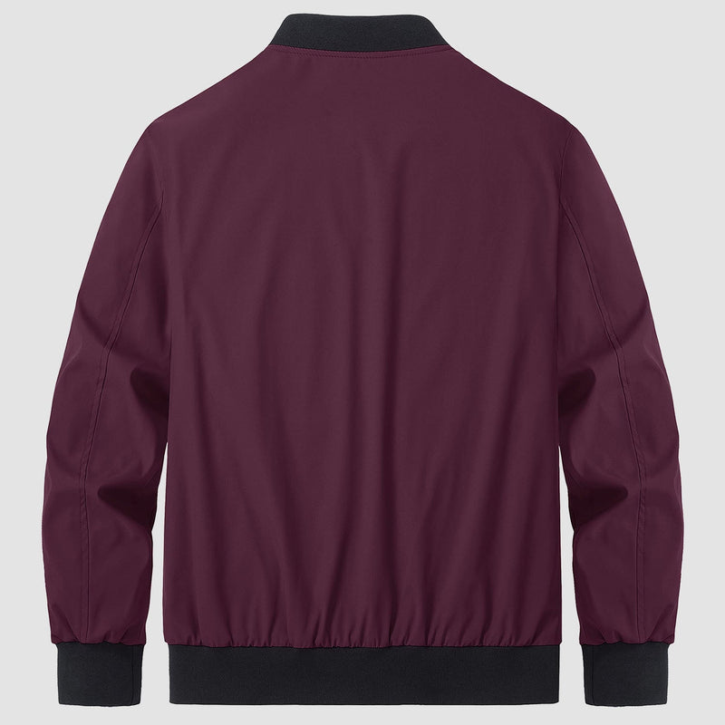Men's Lightweight Bomber Jacket - Stylish Windbreaker with Pockets for Versatile Outdoor Wear