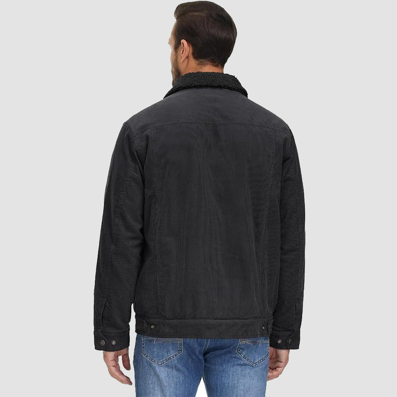 Men's Sherpa-Lined Corduroy Jacket - Warm Winter Coat for Ultimate Comfort