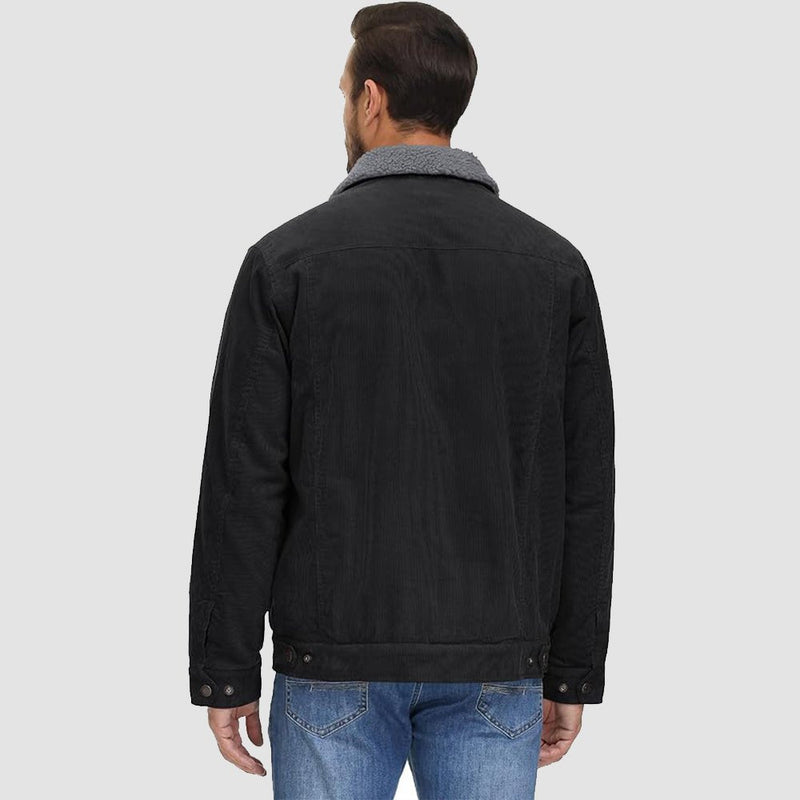 Men's Sherpa-Lined Corduroy Jacket - Warm Winter Coat for Ultimate Comfort