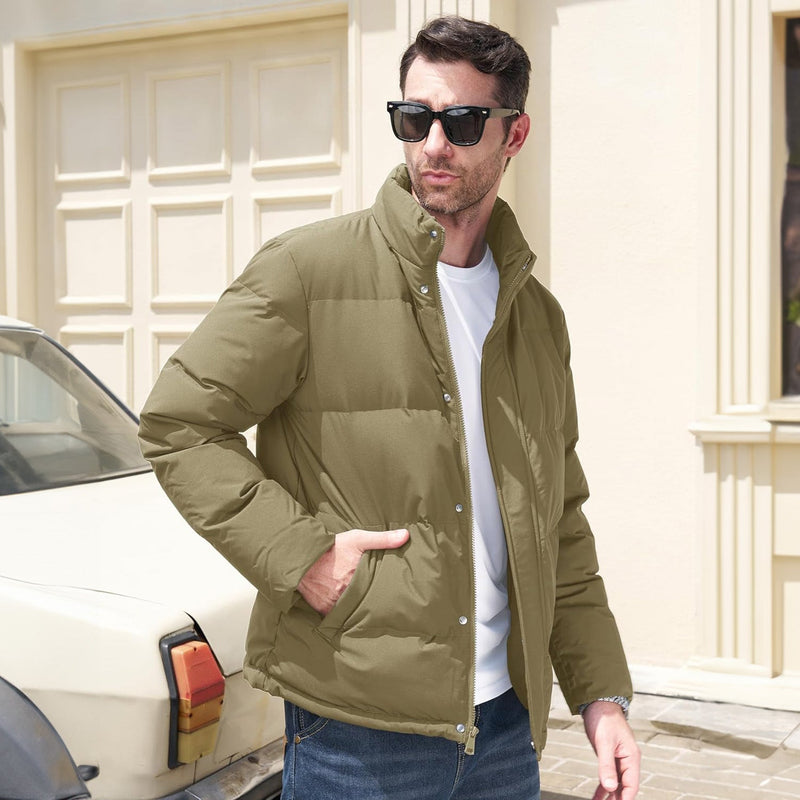 Men's Water-Resistant & Windproof Warm Down Puffer Jacket - Ultimate Winter Insulation