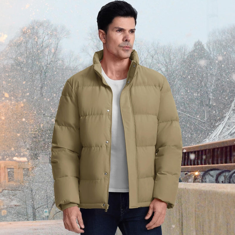 Men's Water-Resistant & Windproof Warm Down Puffer Jacket - Ultimate Winter Insulation