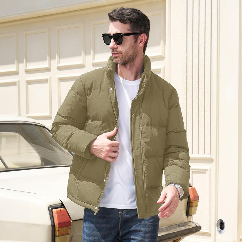 Men's Water-Resistant & Windproof Warm Down Puffer Jacket - Ultimate Winter Insulation