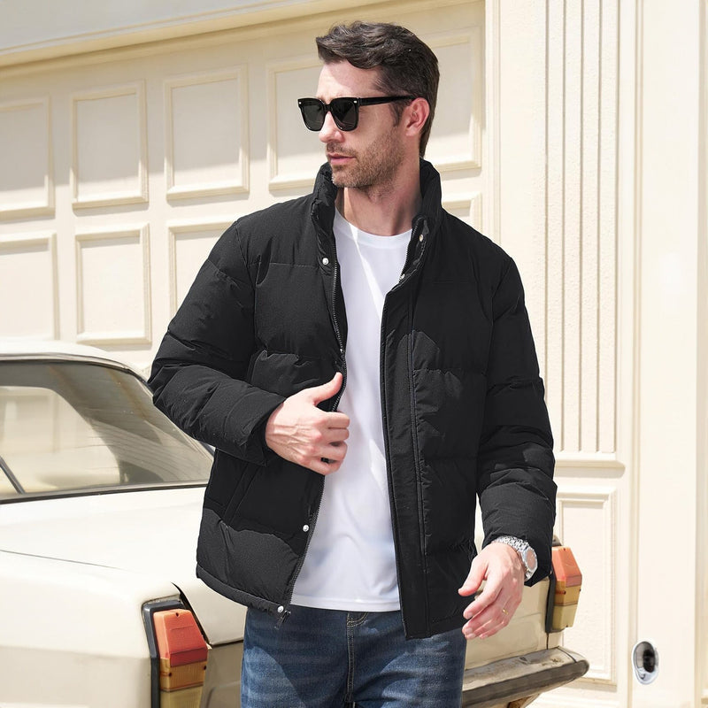 Men's Water-Resistant & Windproof Warm Down Puffer Jacket - Ultimate Winter Insulation