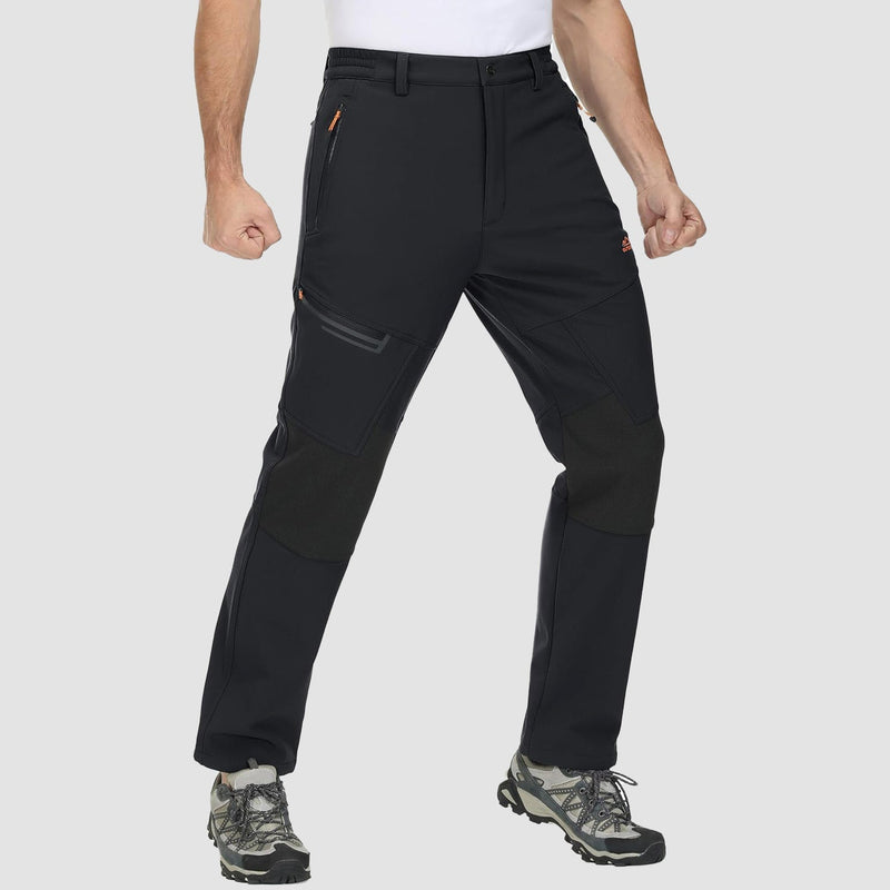 Men's Water-Resistant Fleece-Lined Ski Pants with 4 Zip Pockets - Ultimate Comfort & Warmth for Winter Sports