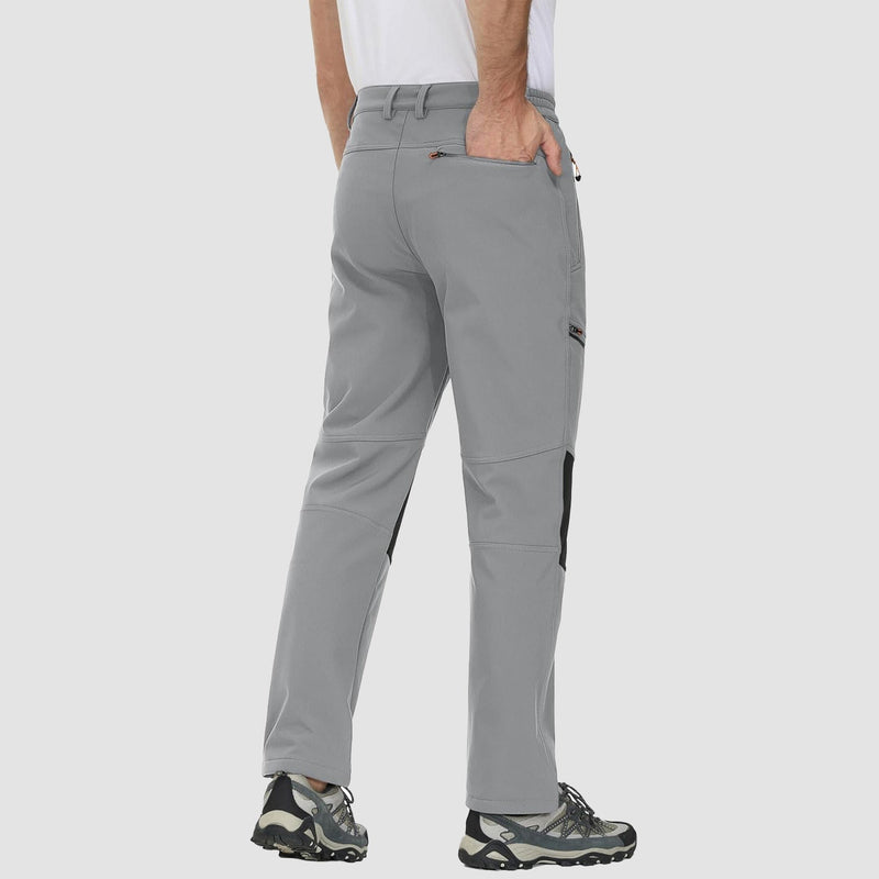 Men's Water-Resistant Fleece-Lined Ski Pants with 4 Zip Pockets - Ultimate Comfort & Warmth for Winter Sports