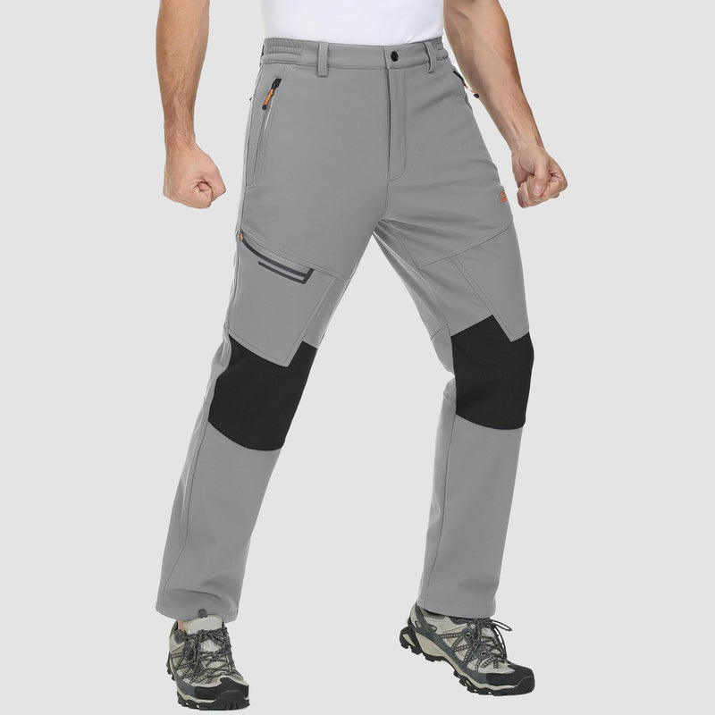Men's Water-Resistant Fleece-Lined Ski Pants with 4 Zip Pockets - Ultimate Comfort & Warmth for Winter Sports