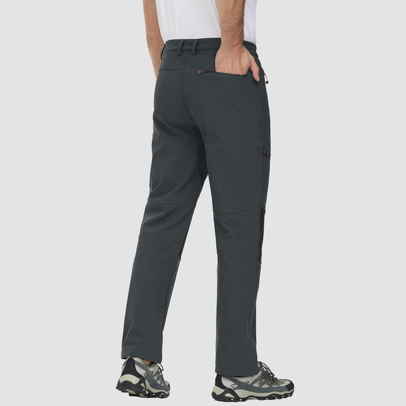 Men's Water-Resistant Fleece-Lined Ski Pants with 4 Zip Pockets - Ultimate Comfort & Warmth for Winter Sports