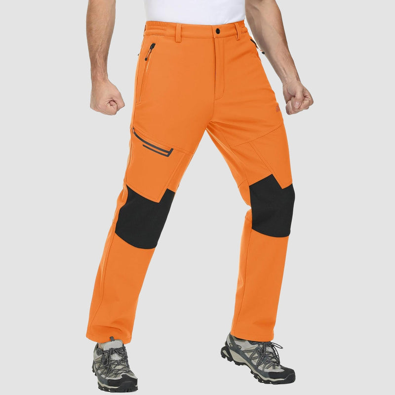 Men's Water-Resistant Fleece-Lined Ski Pants with 4 Zip Pockets - Ultimate Comfort & Warmth for Winter Sports