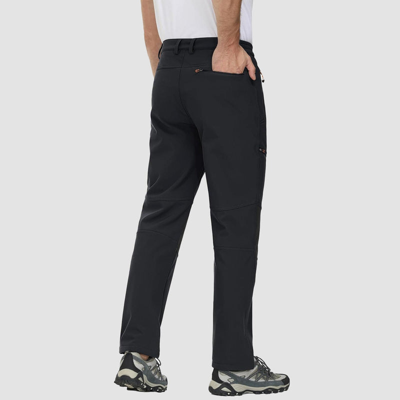 Men's Water-Resistant Fleece-Lined Ski Pants with 4 Zip Pockets - Ultimate Comfort & Warmth for Winter Sports