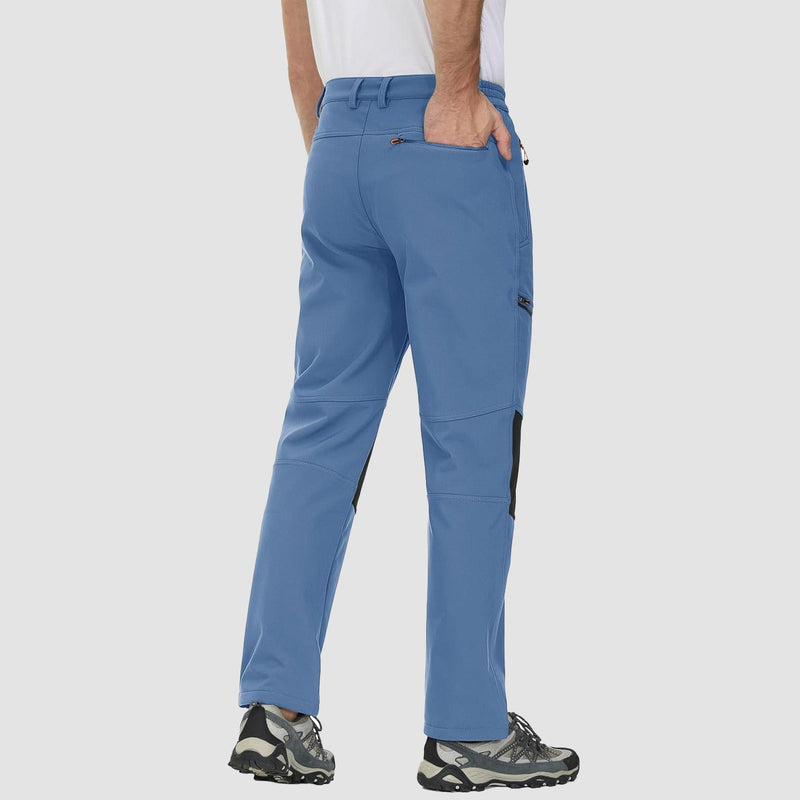 Men's Water-Resistant Fleece-Lined Ski Pants with 4 Zip Pockets - Ultimate Comfort & Warmth for Winter Sports