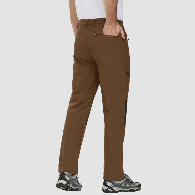 Men's Water-Resistant Fleece-Lined Ski Pants with 4 Zip Pockets - Ultimate Comfort & Warmth for Winter Sports