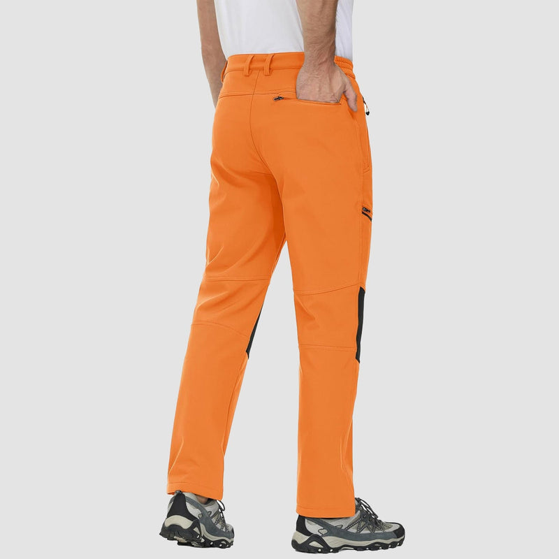 Men's Water-Resistant Fleece-Lined Ski Pants with 4 Zip Pockets - Ultimate Comfort & Warmth for Winter Sports