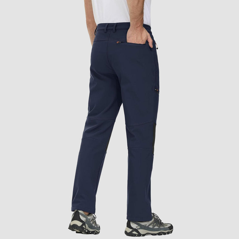 Men's Water-Resistant Fleece-Lined Ski Pants with 4 Zip Pockets - Ultimate Comfort & Warmth for Winter Sports
