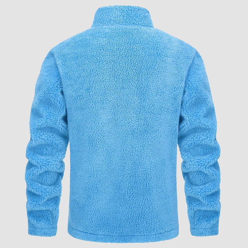 Men's Fluffy Sherpa Fleece Jacket - Full Zip Casual Winter Outerwear for Ultimate Warmth and Comfort