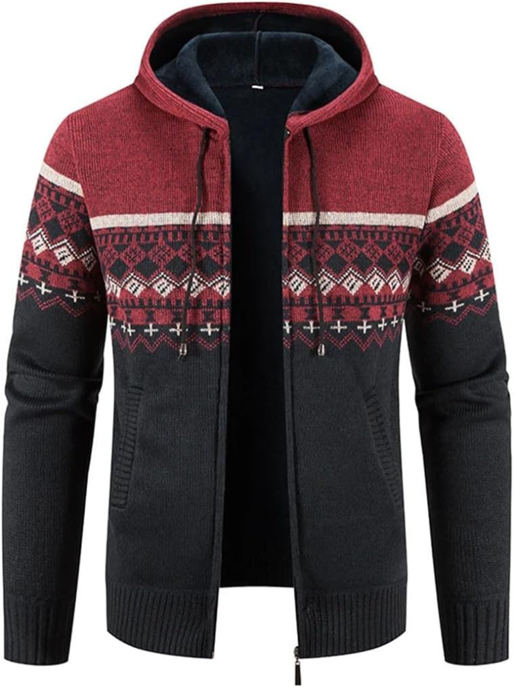 Men's Zip-Up Hoodie Cardigan with Lined Interior, Adjustable Drawstring Hood, and Comfortable Fit - Perfect for Casual Wear and Outdoor Activities