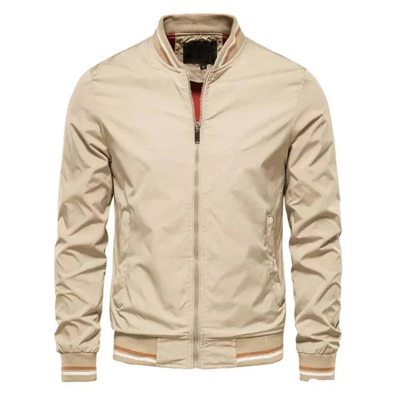 Men's Lightweight Striped Bomber Jacket for Summer - Stylish & Breathable Outerwear