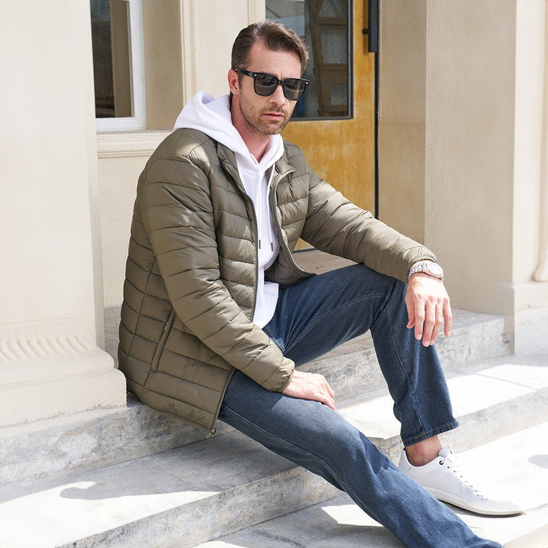 Men's Lightweight Water-Repellent Puffer Jacket - Stylish Winter Coat for Ultimate Warmth and Comfort