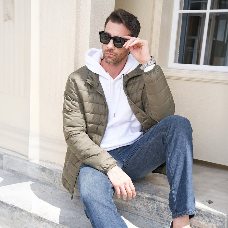 Men's Lightweight Water-Repellent Puffer Jacket - Stylish Winter Coat for Ultimate Warmth and Comfort