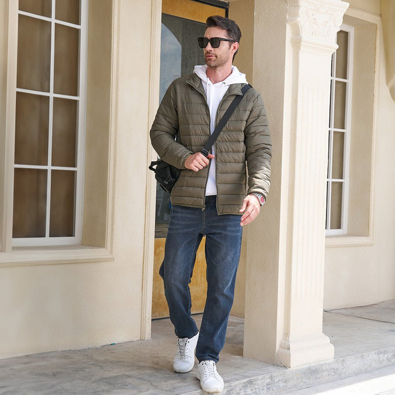 Men's Lightweight Water-Repellent Puffer Jacket - Stylish Winter Coat for Ultimate Warmth and Comfort