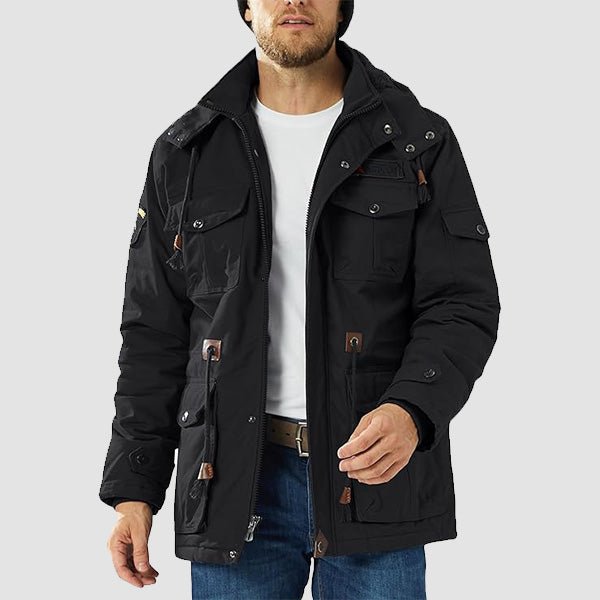 Men's Fleece-Lined Winter Military Parka Jacket - Warm, Waterproof & Stylish Outerwear for Cold Weather
