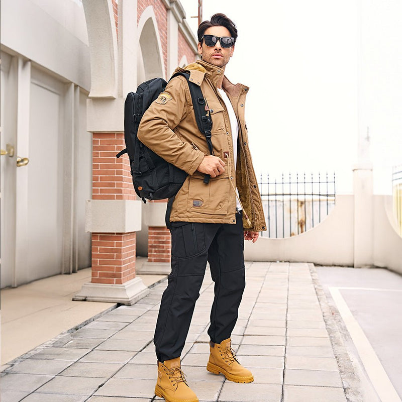 Men's Fleece-Lined Winter Military Parka Jacket - Warm, Waterproof & Stylish Outerwear for Cold Weather
