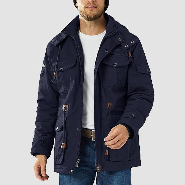 Men's Fleece-Lined Winter Military Parka Jacket - Warm, Waterproof & Stylish Outerwear for Cold Weather