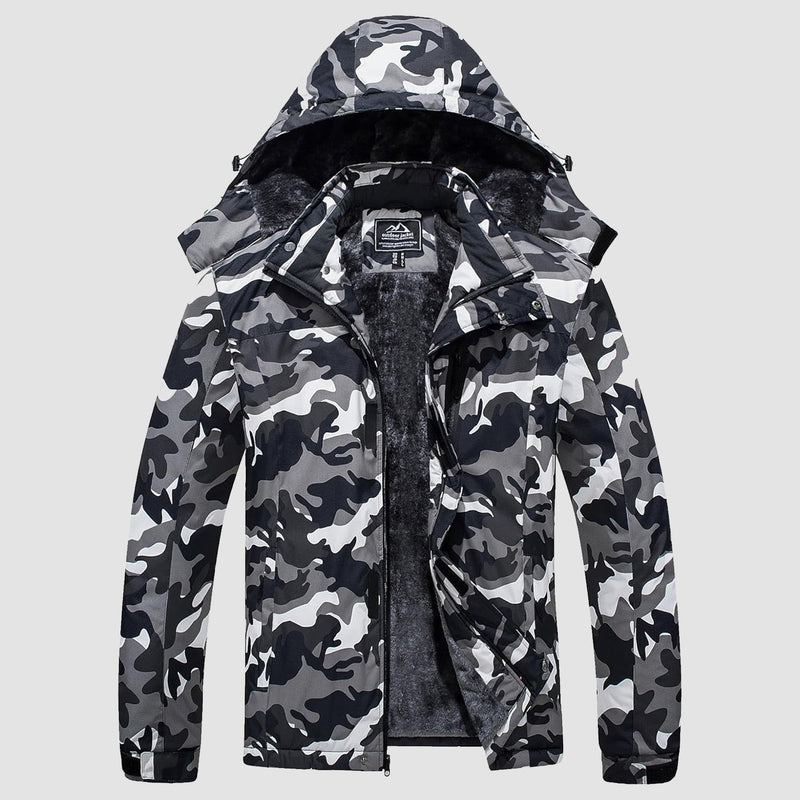 Men's Water-Resistant Winter Coat - Insulated Ski & Snow Jacket with Adjustable Hood