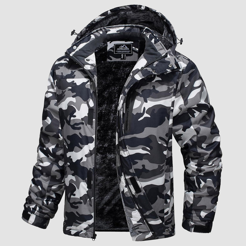 Men's Water-Resistant Winter Coat - Insulated Ski & Snow Jacket with Adjustable Hood