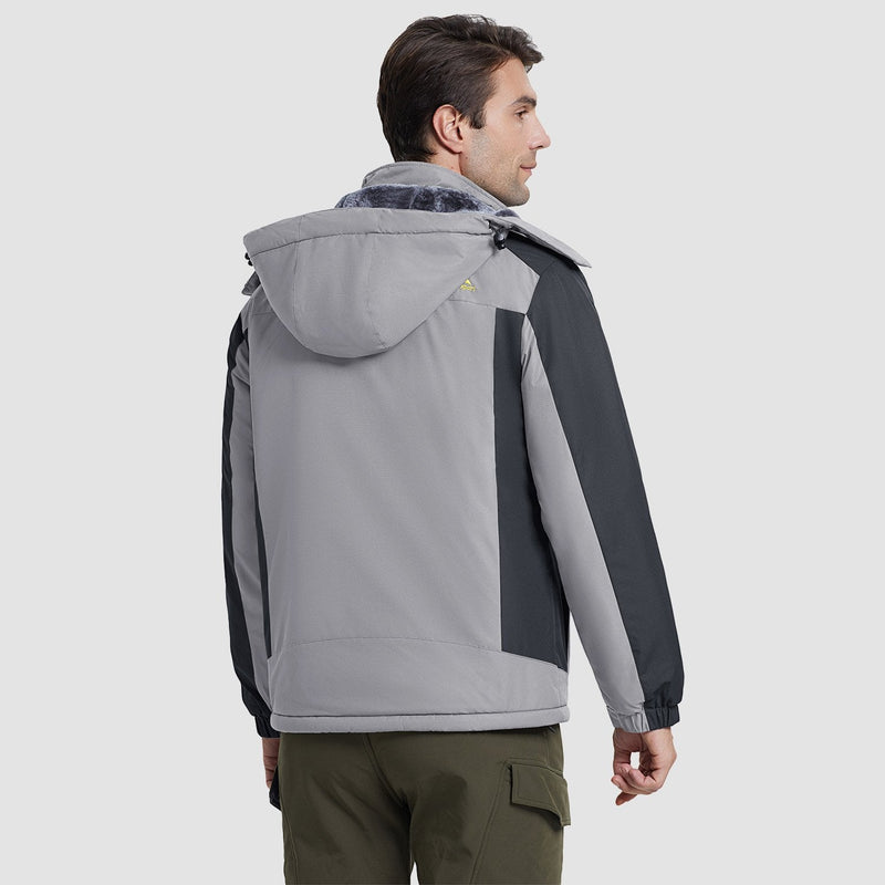 Men's Water-Resistant Ski Jacket - Insulated Fleece Lined Winter Coat for Cold Weather