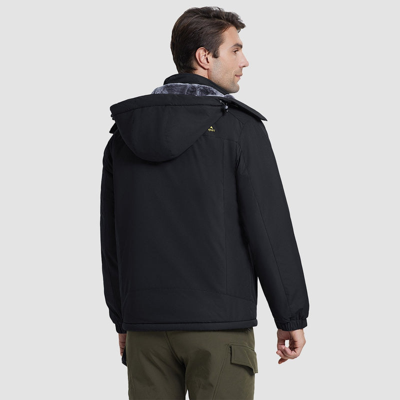 Men's Water-Resistant Ski Jacket - Insulated Fleece Lined Winter Coat for Cold Weather