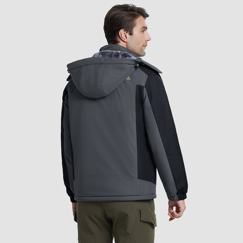 Men's Water-Resistant Ski Jacket - Insulated Fleece Lined Winter Coat for Cold Weather