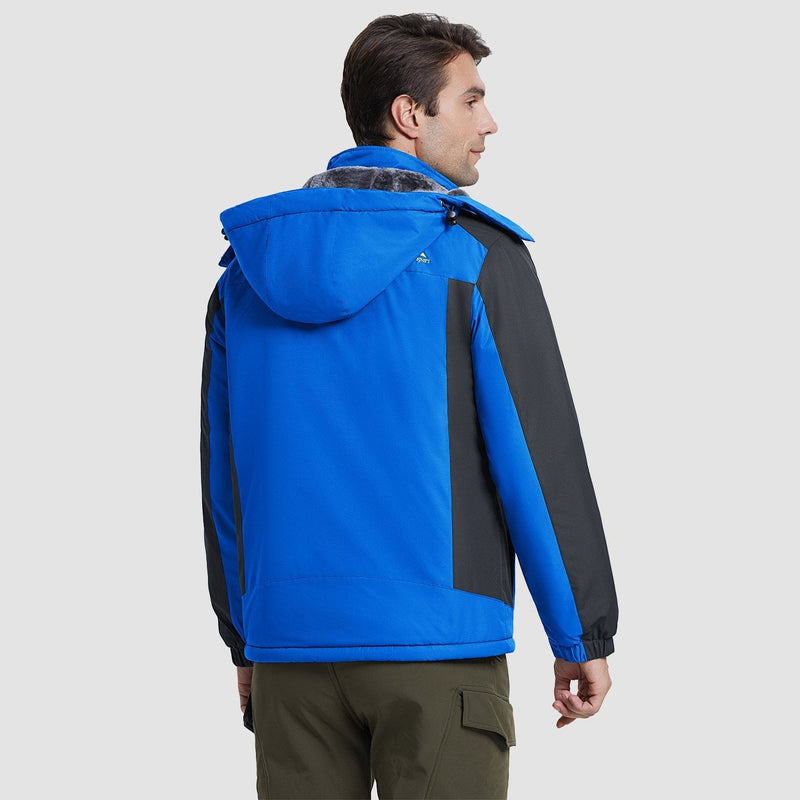 Men's Water-Resistant Ski Jacket - Insulated Fleece Lined Winter Coat for Cold Weather