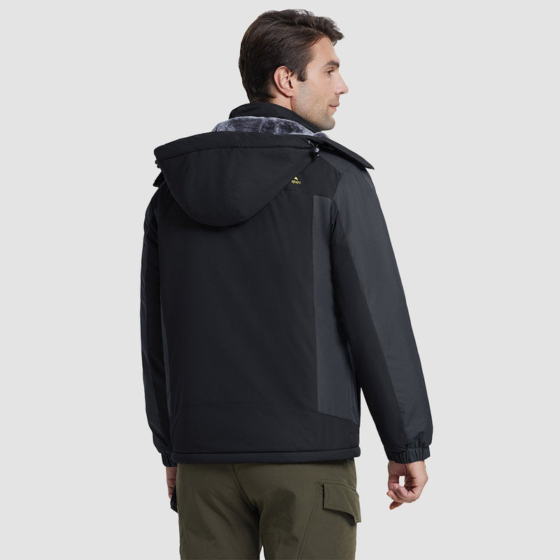 Men's Water-Resistant Ski Jacket - Insulated Fleece Lined Winter Coat for Cold Weather