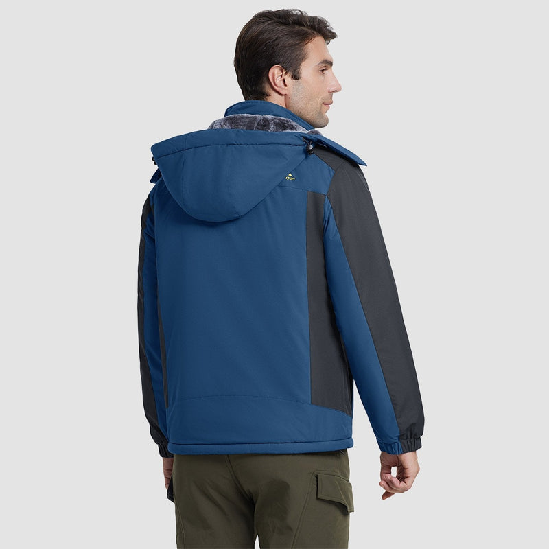 Men's Water-Resistant Ski Jacket - Insulated Fleece Lined Winter Coat for Cold Weather