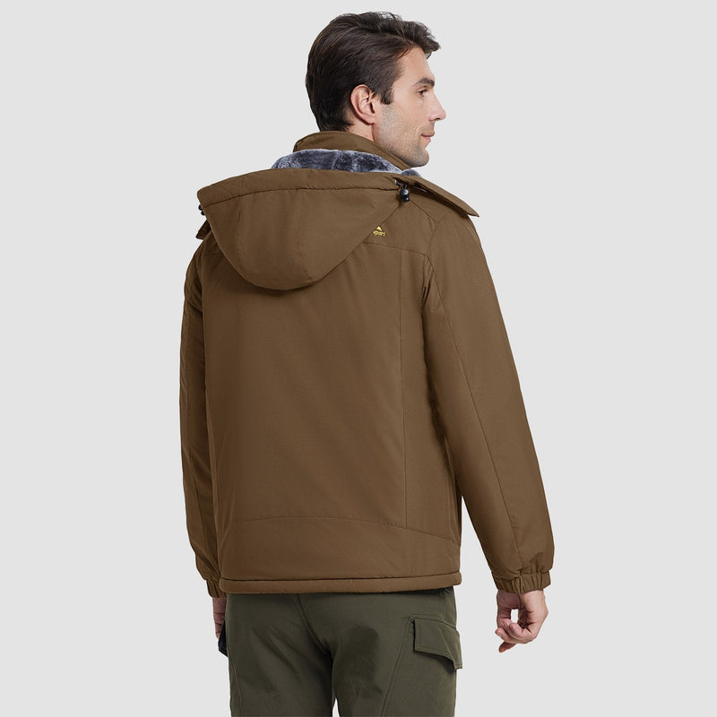 Men's Water-Resistant Ski Jacket - Insulated Fleece Lined Winter Coat for Cold Weather