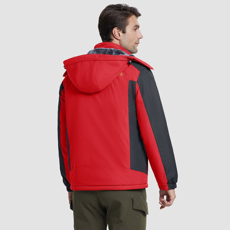 Men's Water-Resistant Ski Jacket - Insulated Fleece Lined Winter Coat for Cold Weather