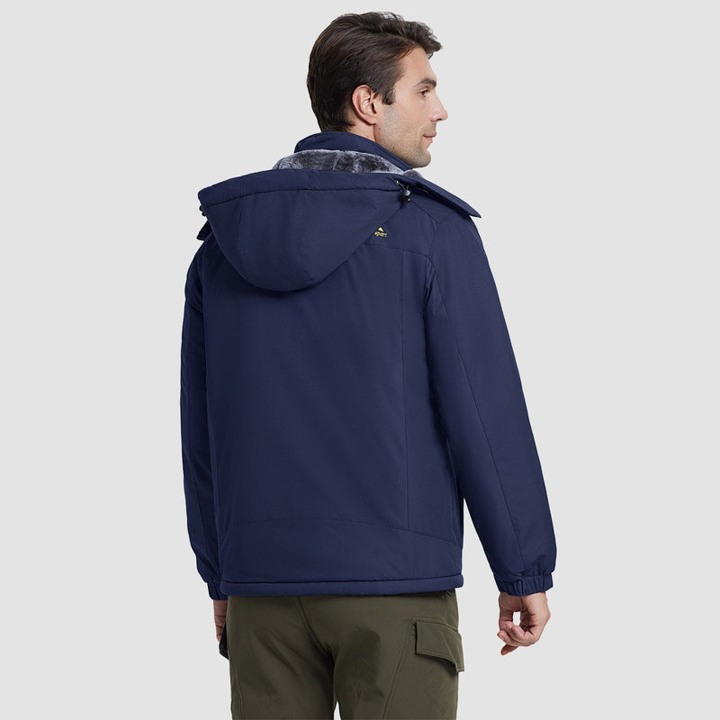 Men's Water-Resistant Ski Jacket - Insulated Fleece Lined Winter Coat for Cold Weather