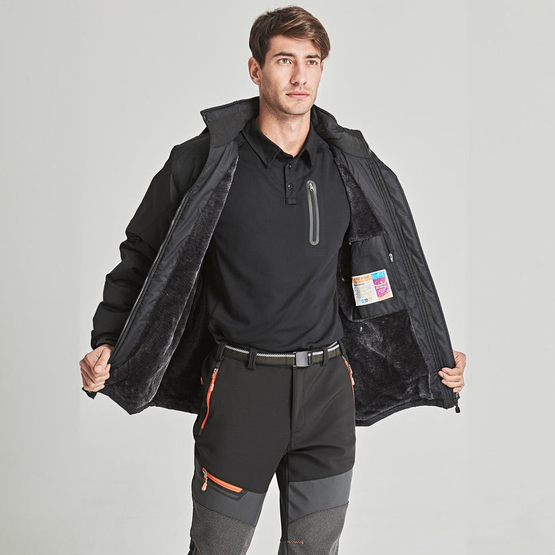 Men's Water-Repellent Winter Ski Jacket with Fleece Lining - Insulated, Breathable, and Stylish Outerwear for Cold Weather Adventures