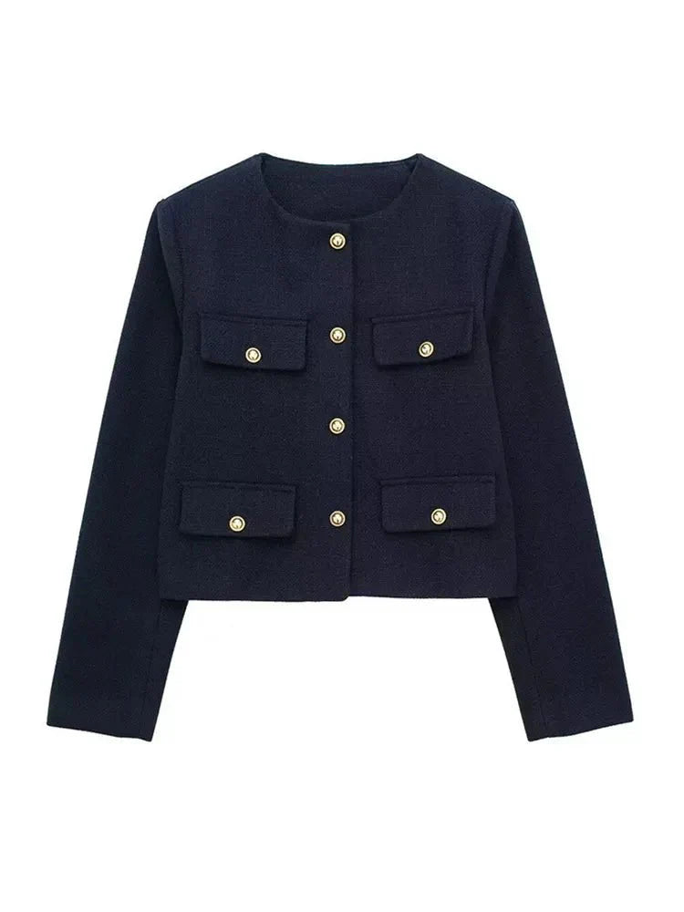 Tailored Fit Women's Tweed Blazer - Stylish & Elegant Outerwear for Every Occasion