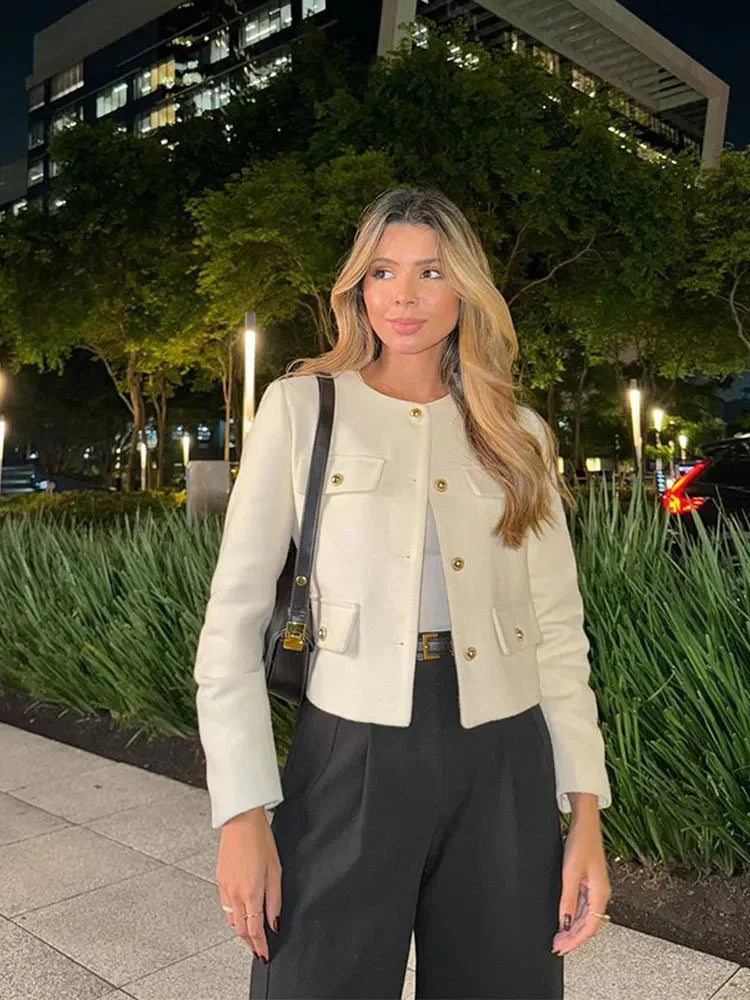 Tailored Fit Women's Tweed Blazer - Stylish & Elegant Outerwear for Every Occasion