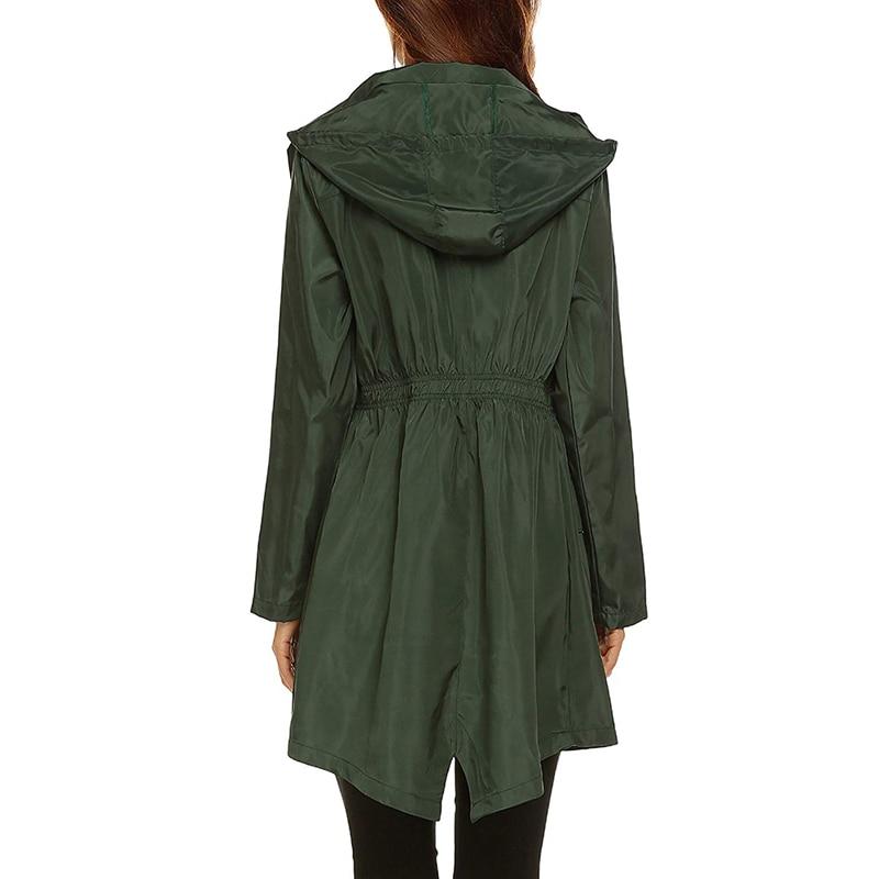 Women's Waterproof Windbreaker Jacket with Hood & Zip Closure - Lightweight, Breathable Outdoor Jacket for All Weather