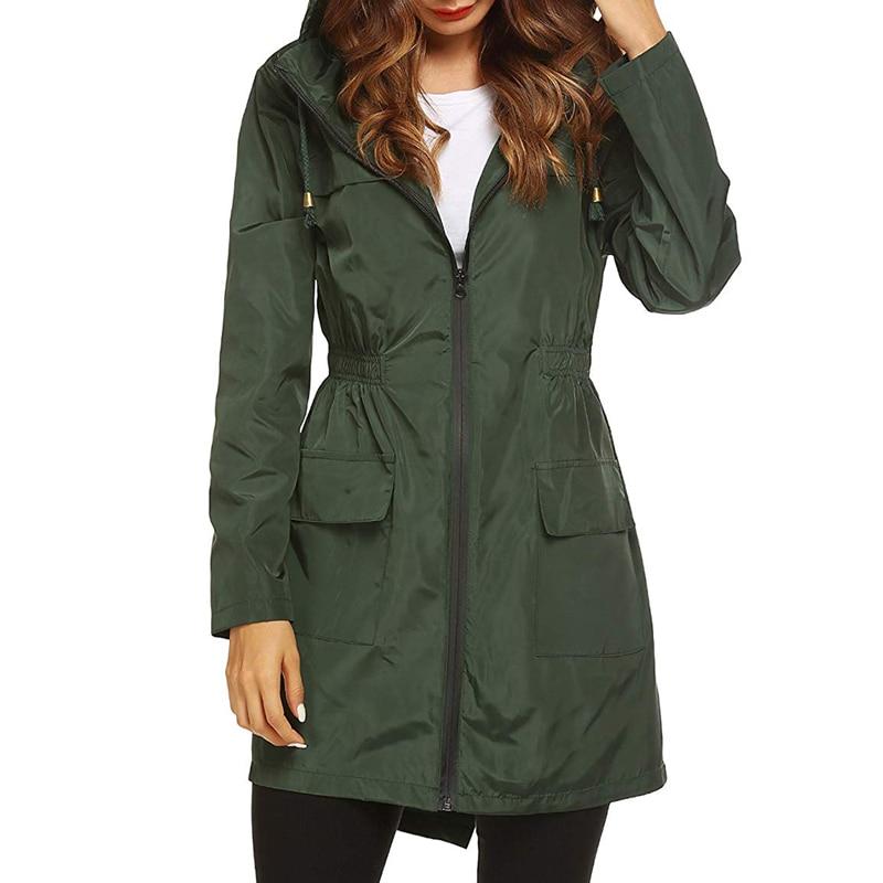 Women's Waterproof Windbreaker Jacket with Hood & Zip Closure - Lightweight, Breathable Outdoor Jacket for All Weather