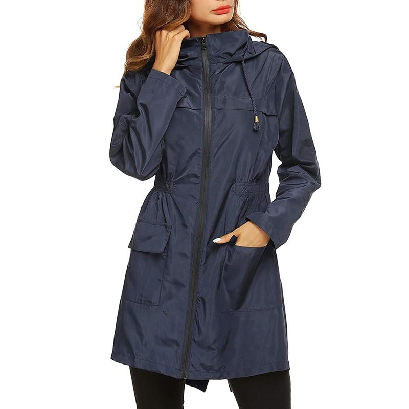 Women's Waterproof Windbreaker Jacket with Hood & Zip Closure - Lightweight, Breathable Outdoor Jacket for All Weather
