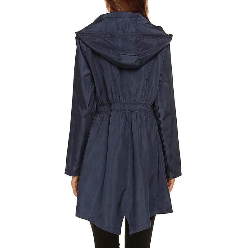 Women's Waterproof Windbreaker Jacket with Hood & Zip Closure - Lightweight, Breathable Outdoor Jacket for All Weather